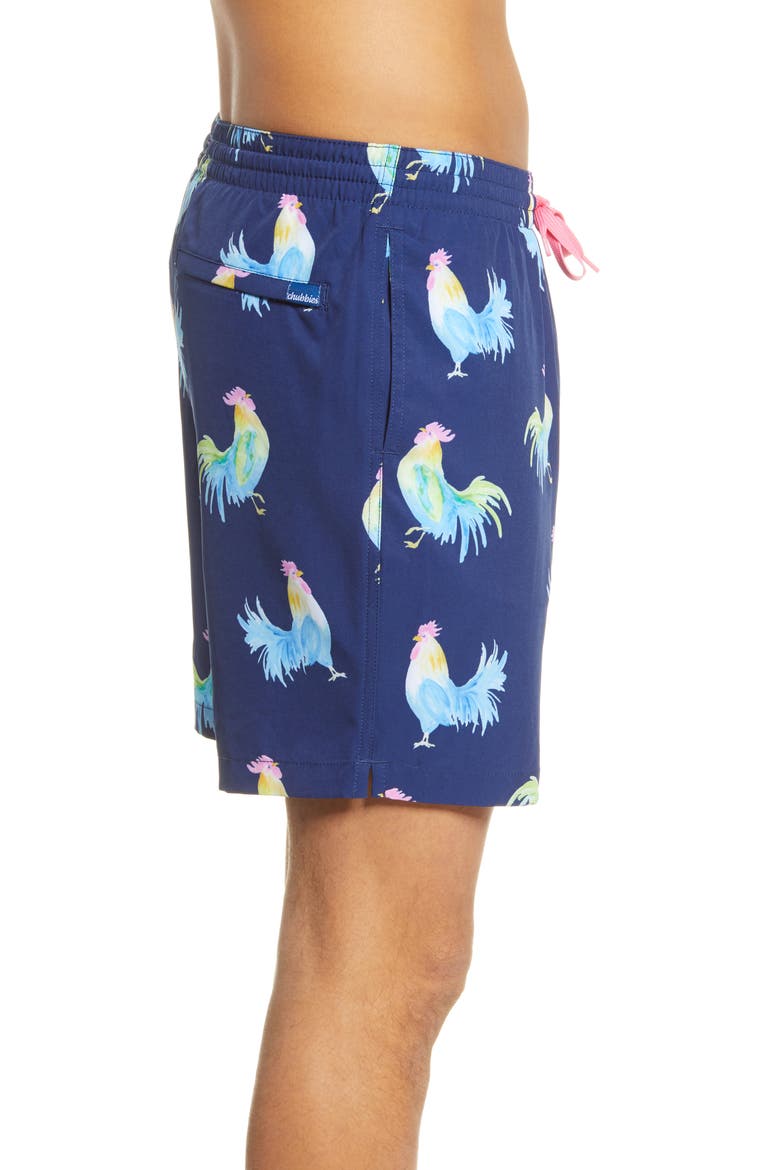 The Fowl Plays 7-Inch Swim Trunks, Alternate, color, NAVY