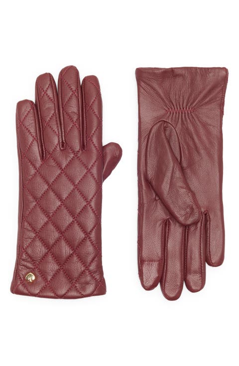 quilted spade leather gloves