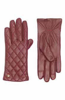 Kate Spade New York quilted spade leather gloves