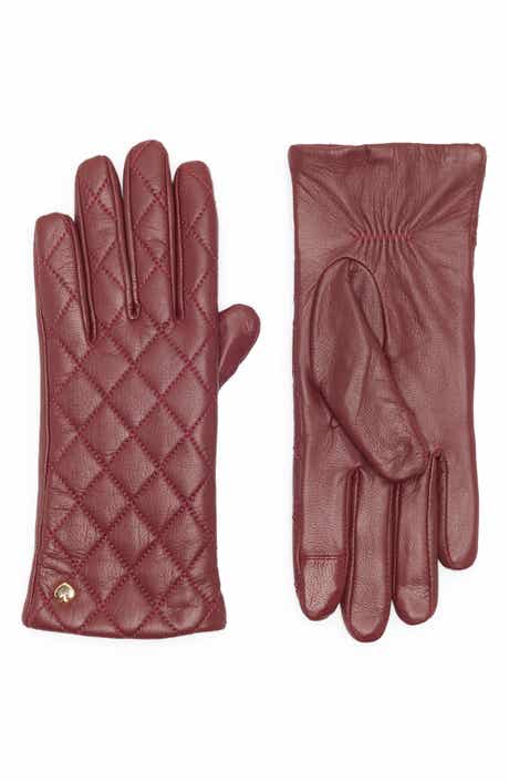 Kate Spade New York quilted spade leather gloves