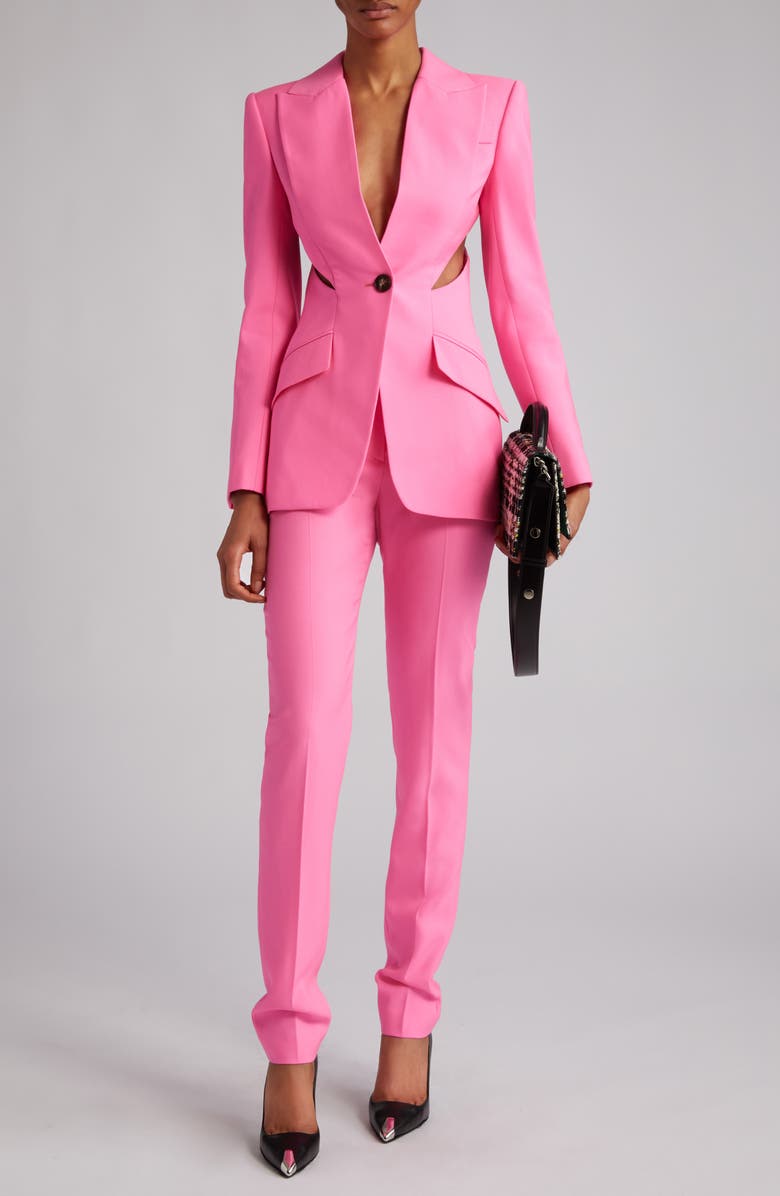 McQueen Cutout Wool Blazer, Alternate, color, 