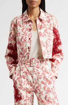 Deyo Floral Ribbons Bead Detail Stretch Cotton Jacket