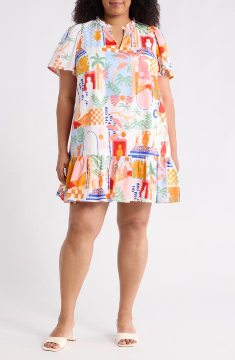Petrolia Print Minidress (Plus)