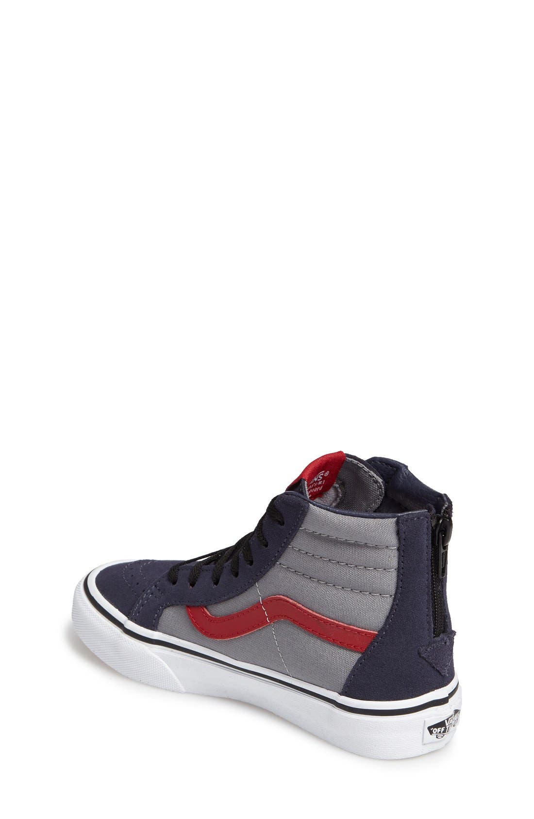 SK8-Hi Zip Pop Sneaker, Alternate, color, PARISIAN NIGHT/ RACING RED