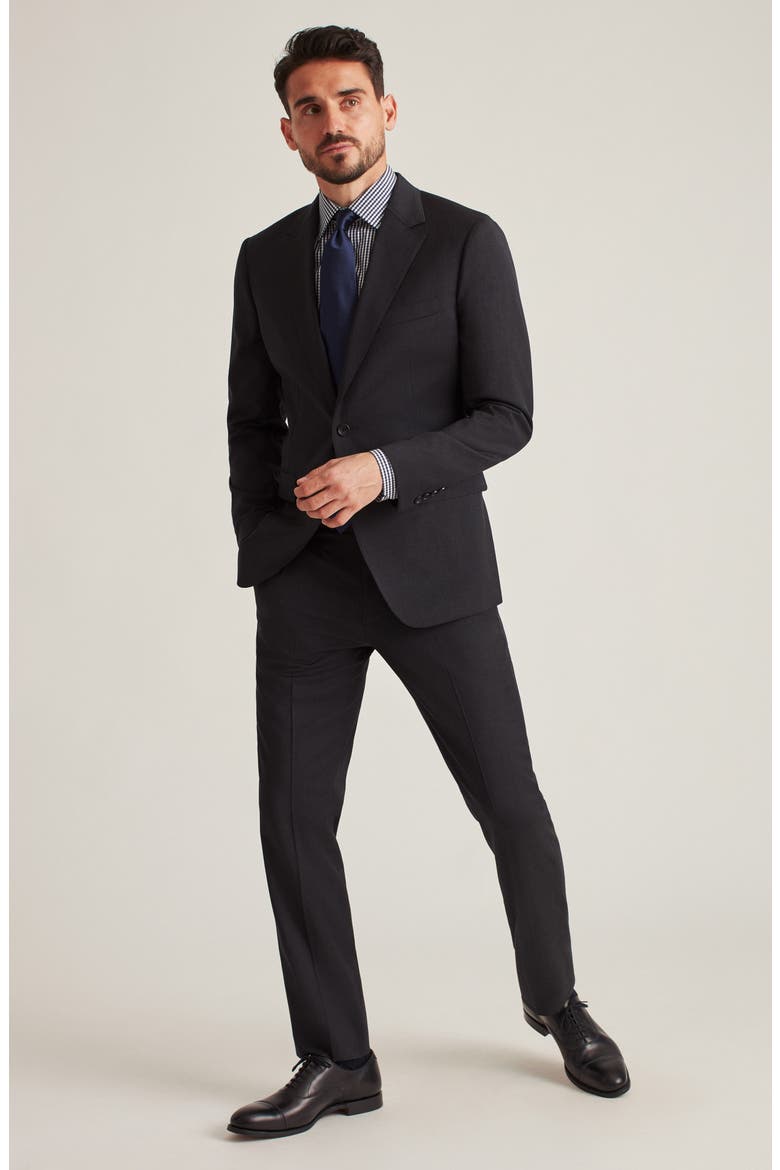 Jetsetter Slim Fit Charcoal Grey Stretch Wool Suit Jacket, Alternate, color, CHARCOAL