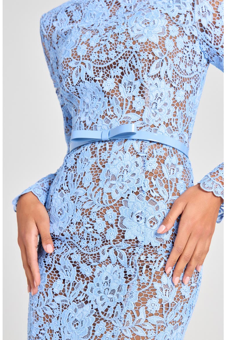 Juliette Long Sleeve Lace Cocktail Dress, Alternate, color, BLUE