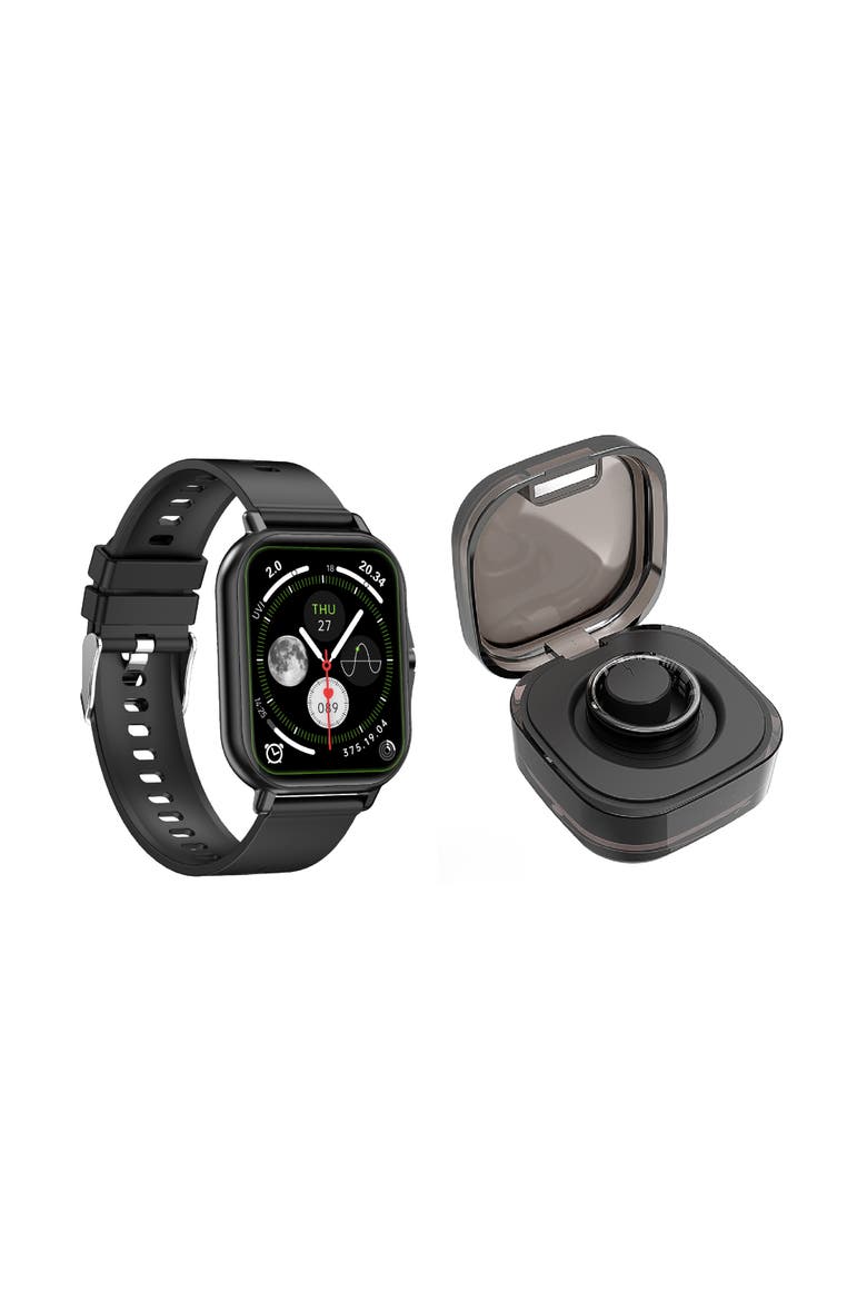 Smart Watch & Wellness Ring Bundle, Main, color, Black