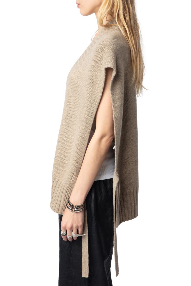 Maddy Cashmere Sweater Vest, Alternate, color, OATMEAL