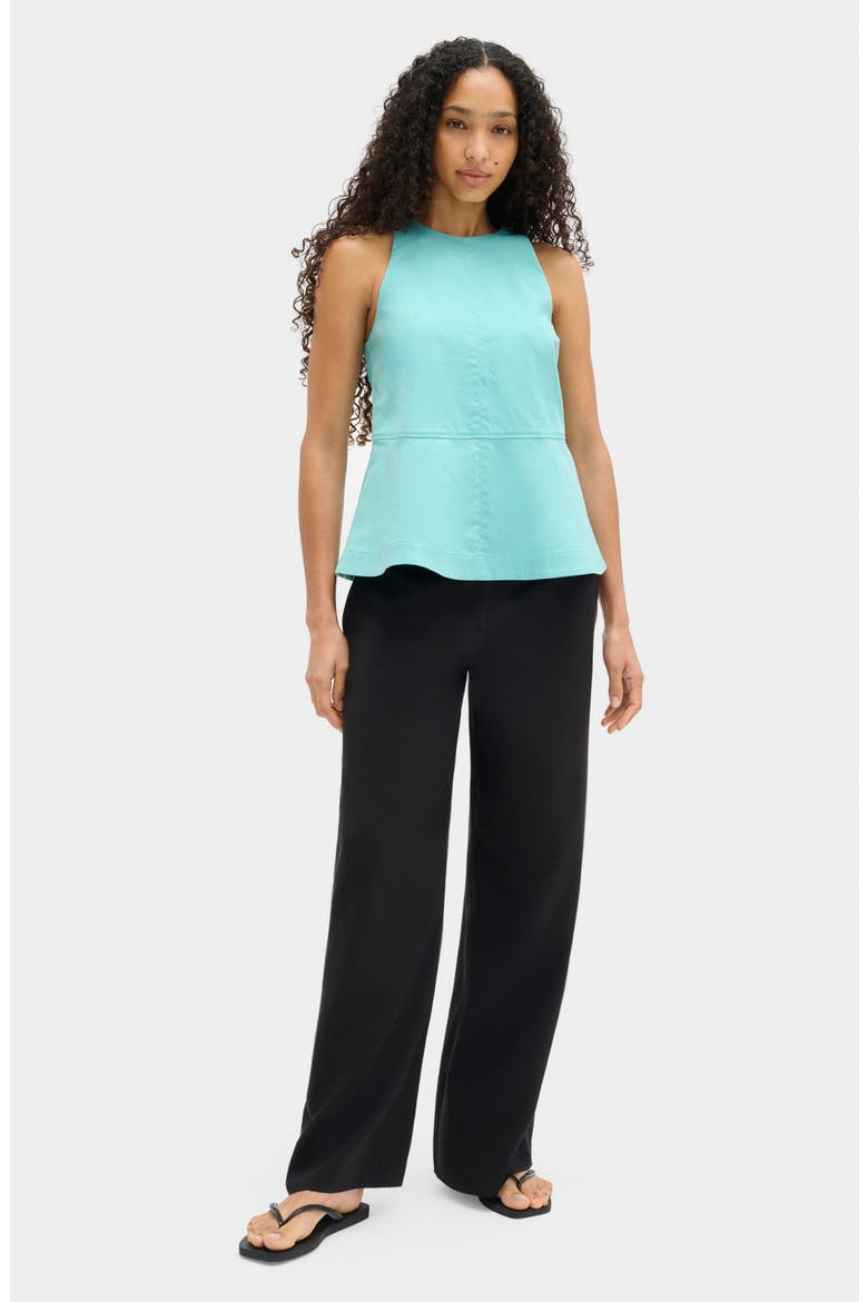 Carlos Stretch Cotton Peplum Top, Alternate, color, BLUE