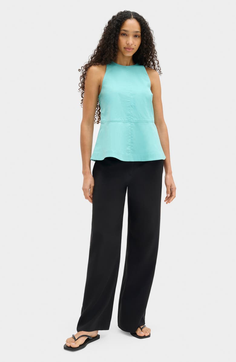 ALIGNE Carlos Stretch Cotton Peplum Top, Alternate, color, Blue