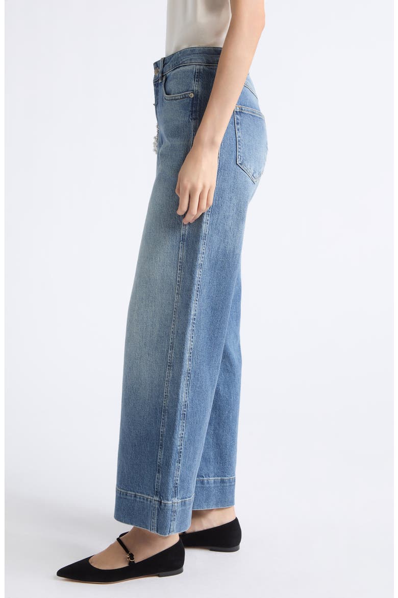 Betsy Pearl Chain High Waist Wide Leg Jeans, Alternate, color, AMBERSTONE