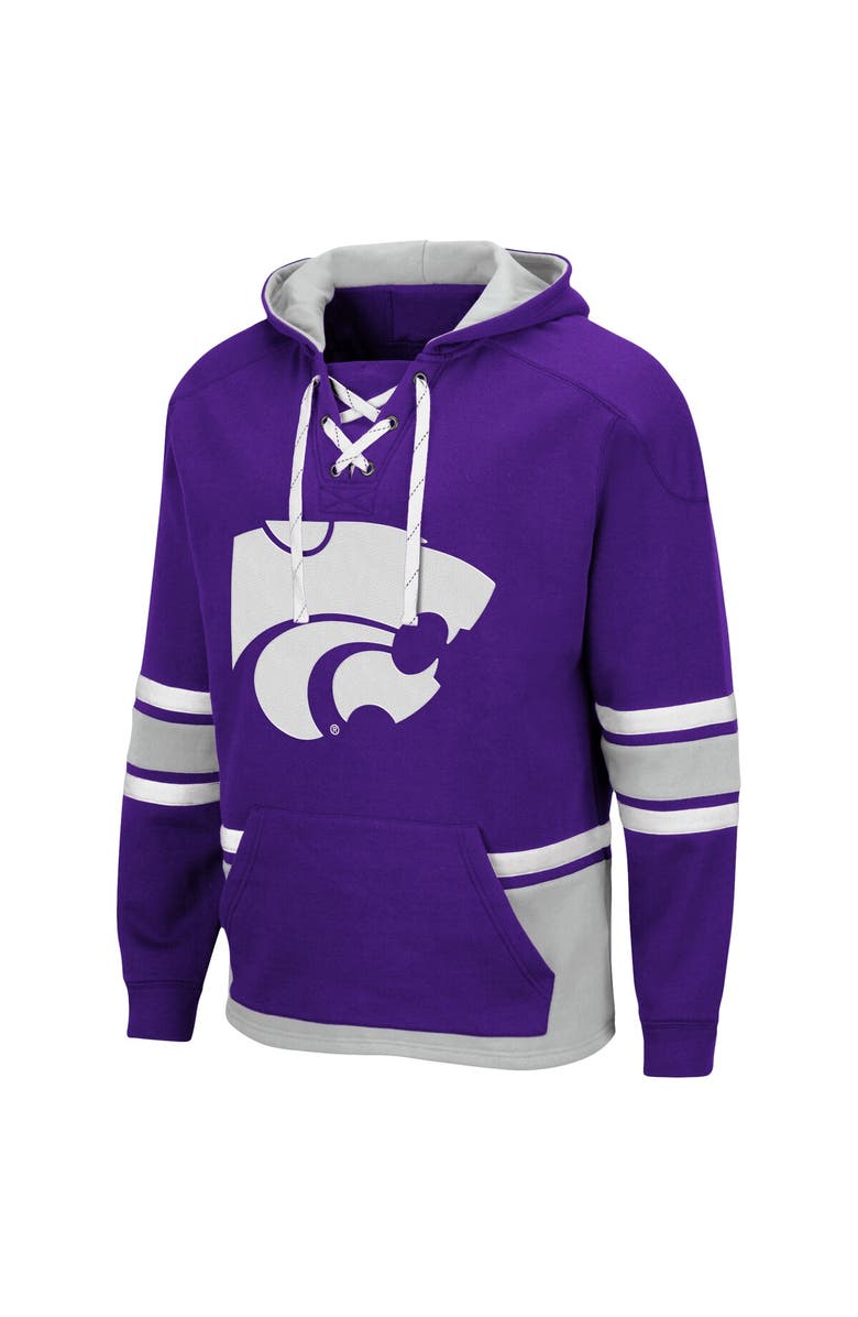 COLOSSEUM Men's Colosseum Purple Kansas State Wildcats Lace Up 3.0 Pullover Hoodie, Alternate, color,
