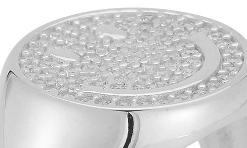 Sphera Milano Pavé Cubic Zirconia Smiley Face Ring In Silver