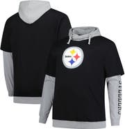 FANATICS Men's Fanatics Black/Heather Gray Pittsburgh Steelers Big & Tall Twofer Pullover Hoodie