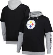 FANATICS Men's Fanatics Black/Heather Gray Pittsburgh Steelers Big & Tall Twofer Pullover Hoodie
