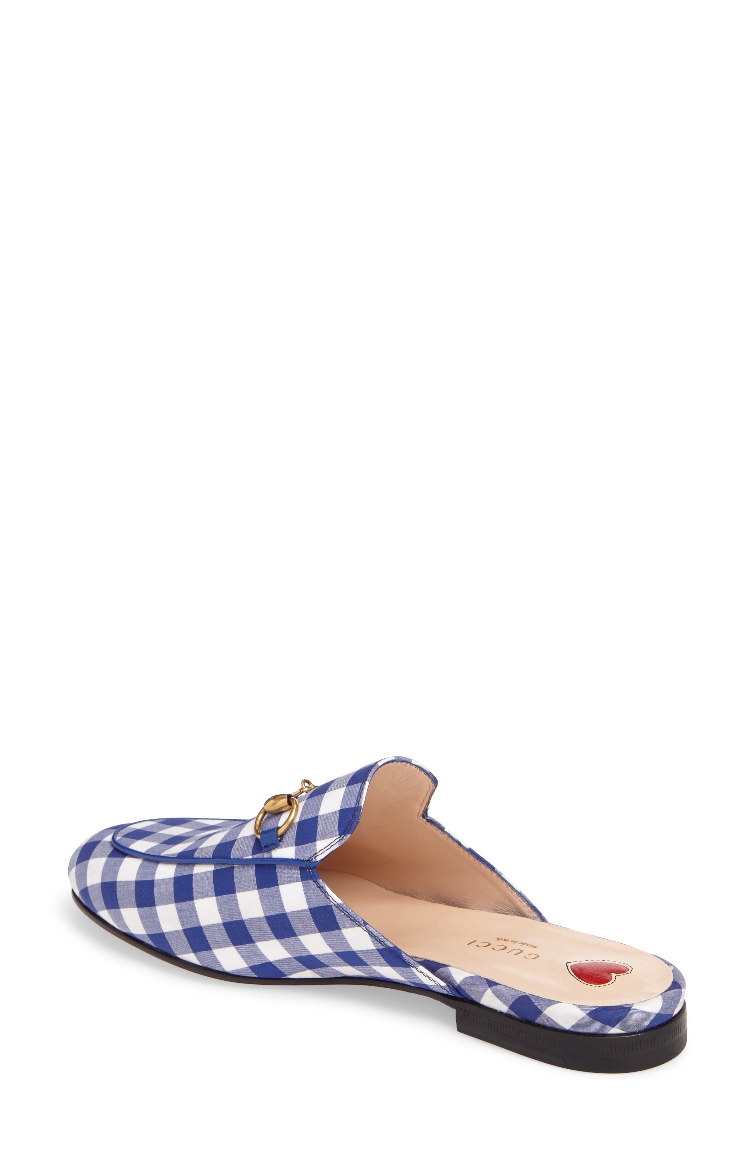 Gucci Princetown Gingham Loafer Mule, Alternate, color, 