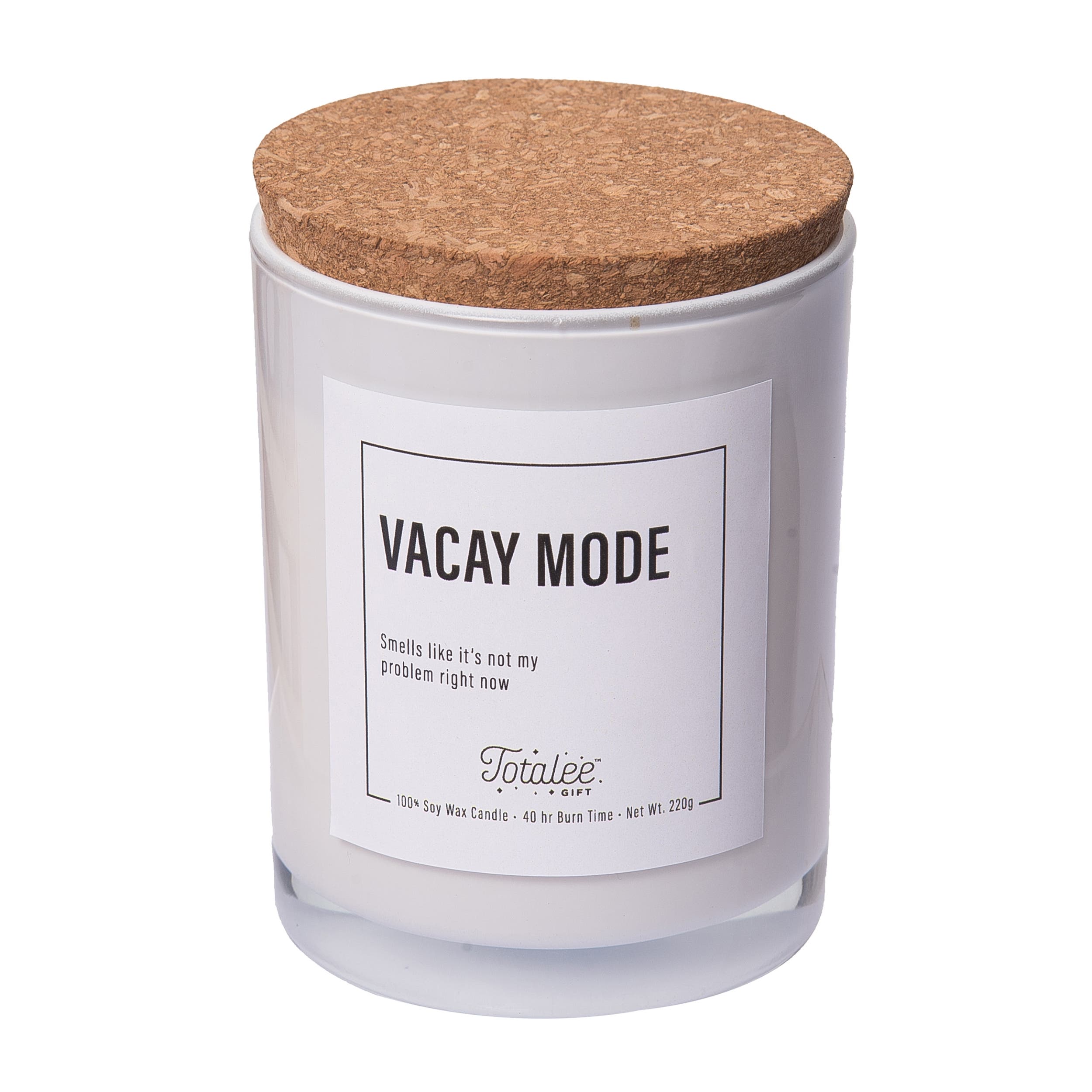 Totalee Gift Vacay Mode Soy Candle Wax White 8.46 oz Burn Time 40 In Multi