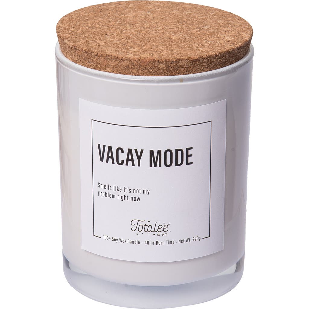 Totalee Gift Vacay Mode Soy Candle Wax White 8.46 oz Burn Time 40 In Multi