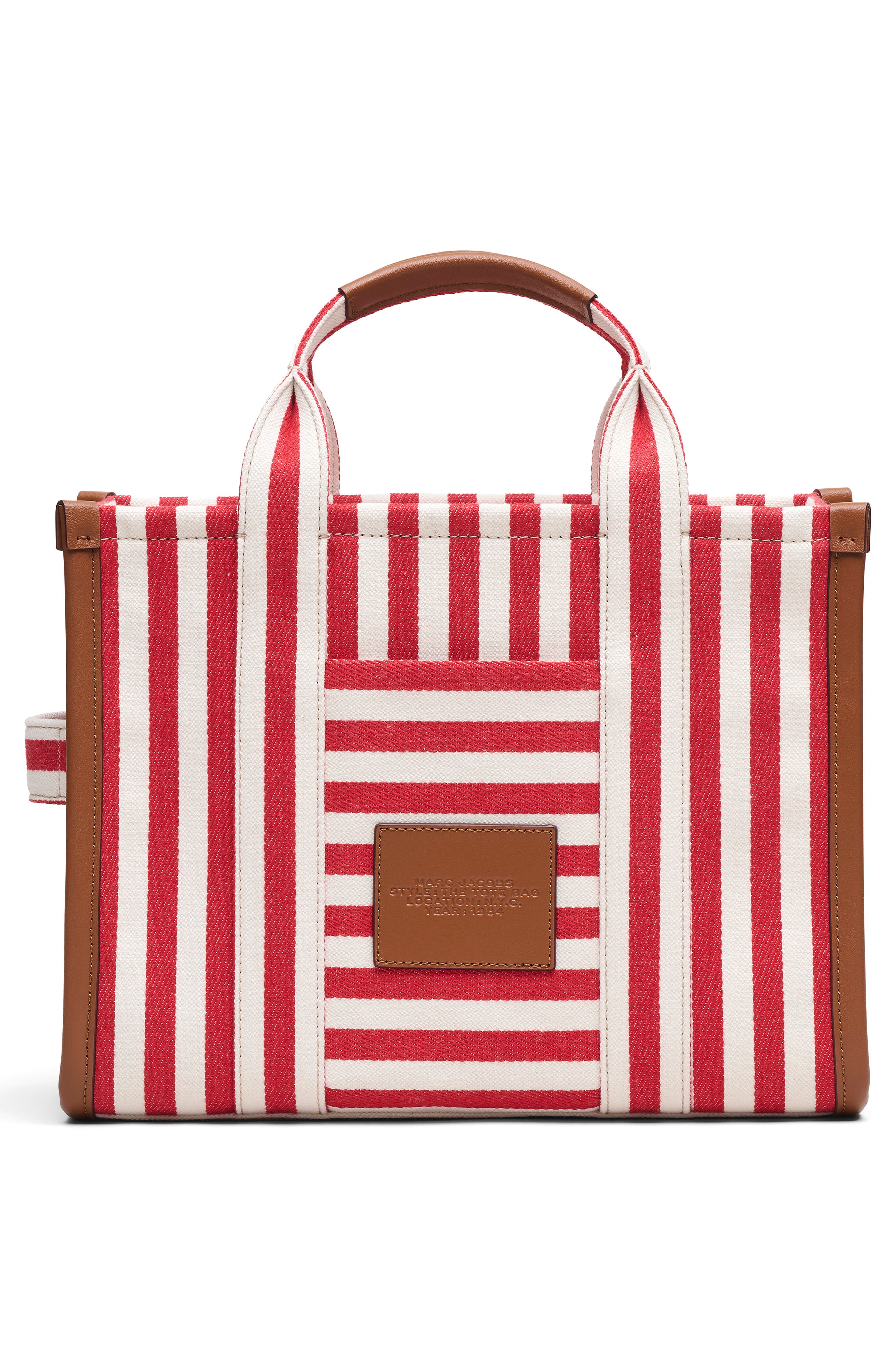 The Stripe Canvas Medium Tote, Alternate, color, TRUE RED MULTI