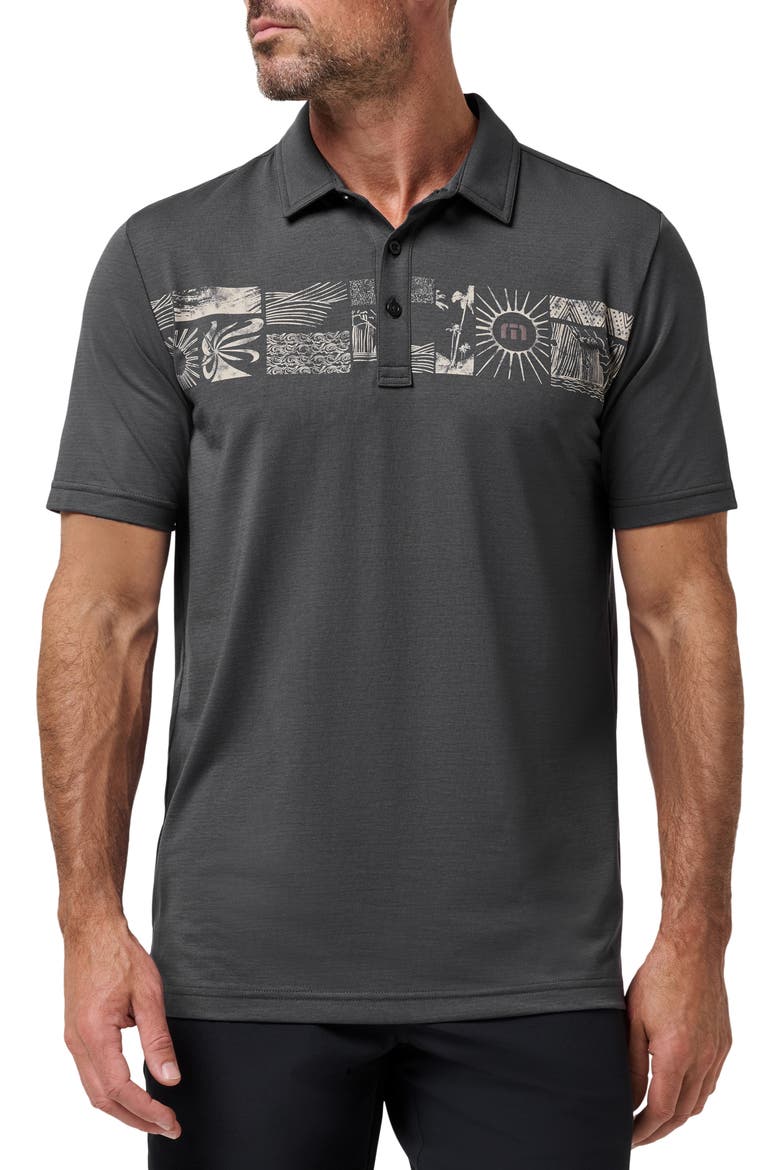 Tropical Stripe Polo, Main, color, EBONY