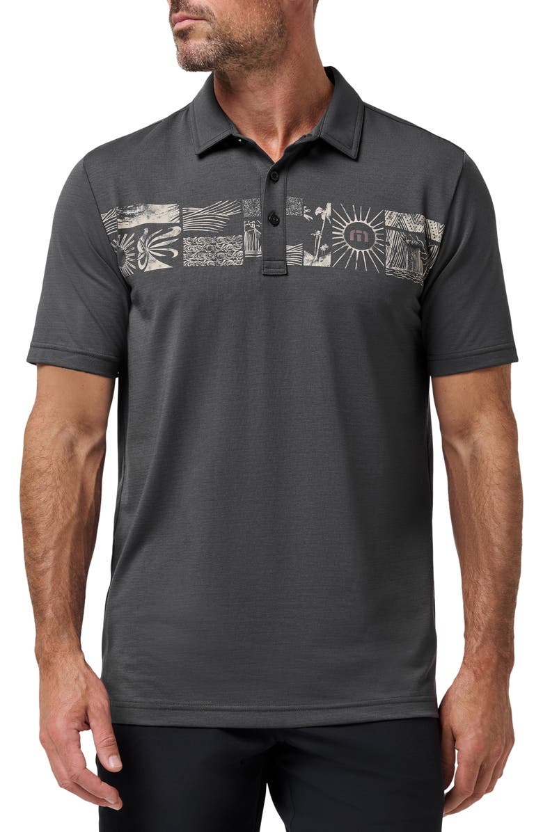 TravisMathew <p>Tropical Stripe Polo</p>, Main, color, Ebony