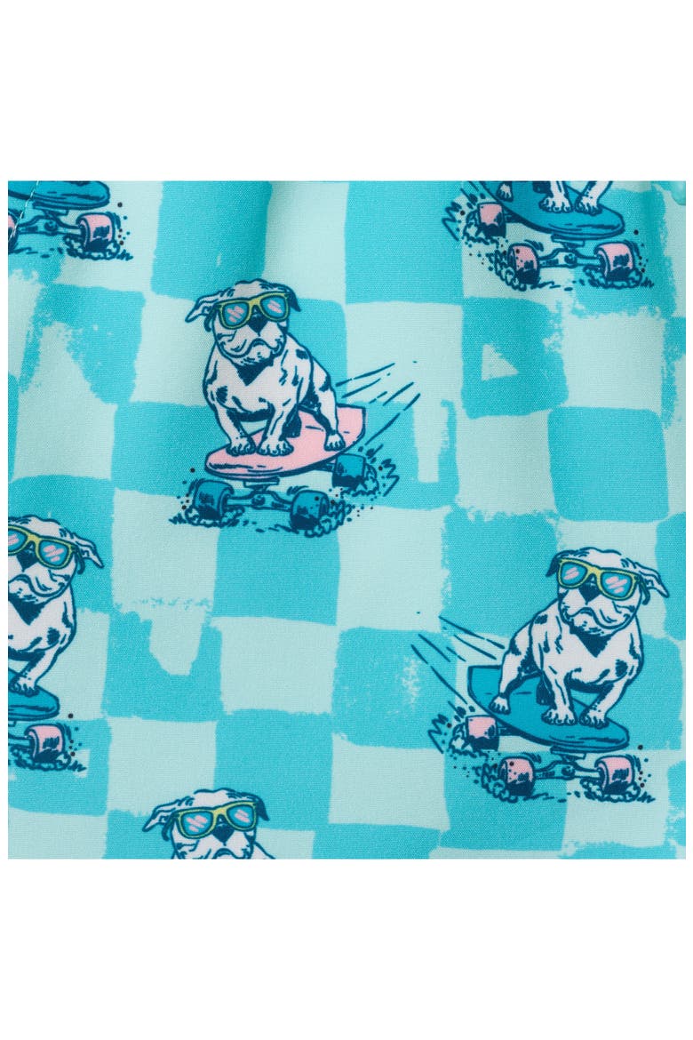 Kids' Skater Dog T-Shirt & Swim Shorts Set, Alternate, color, AQUA SKATER