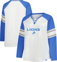 FANATICS Women's Fanatics White Detroit Lions Plus Size Redzone Lace Up Long Sleeve T-Shirt