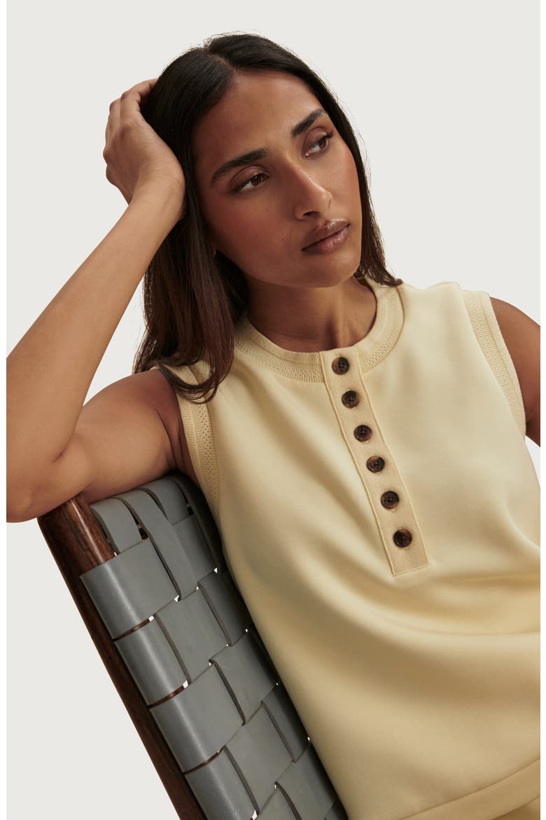 Marla Button Placket Tank, Alternate, color, ANISE FLOWER