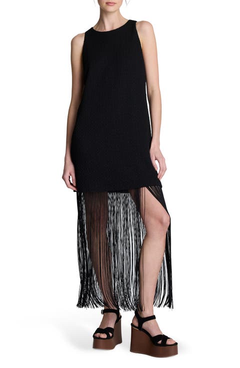 Fringe Trim Shift Dress