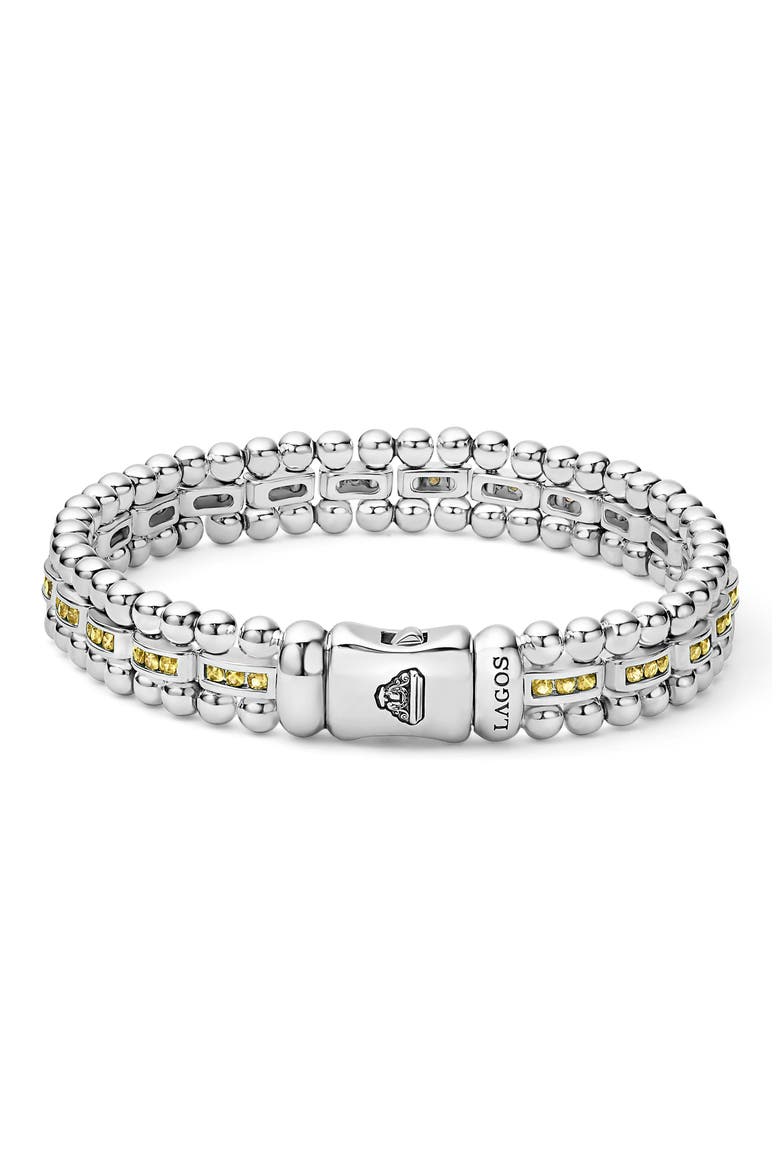 Caviar Spark Link Bracelet, Alternate, color, SILVER