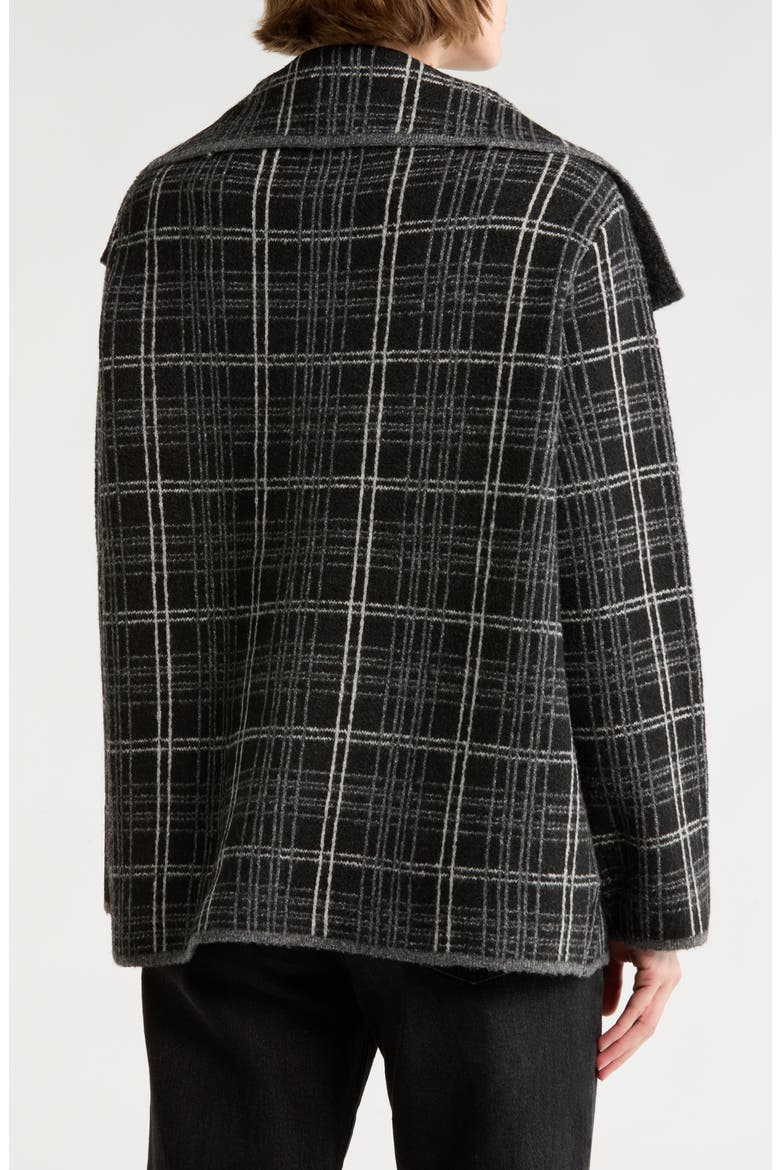 Crop Sweater Coat, Alternate, color, BLACK/ MED GREY