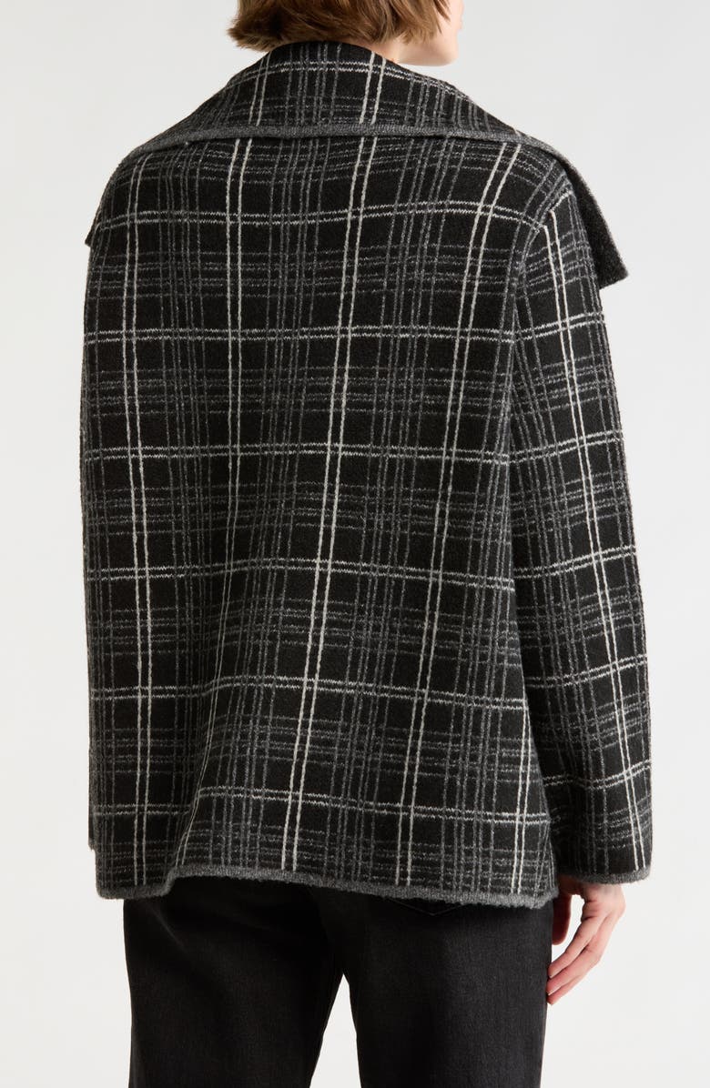 MAX STUDIO Crop Sweater Coat, Alternate, color, Black/ Med Grey