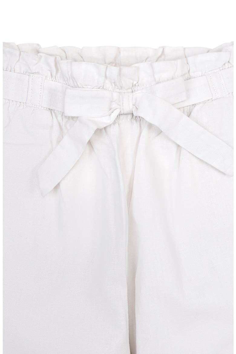 Kids' Linen Paper Bag Tie-Waist Pant, Alternate, color, White Linen