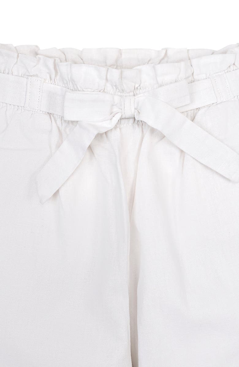 Hope & Henry Kids' Linen Paper Bag Tie-Waist Pant, Alternate, color, White Linen
