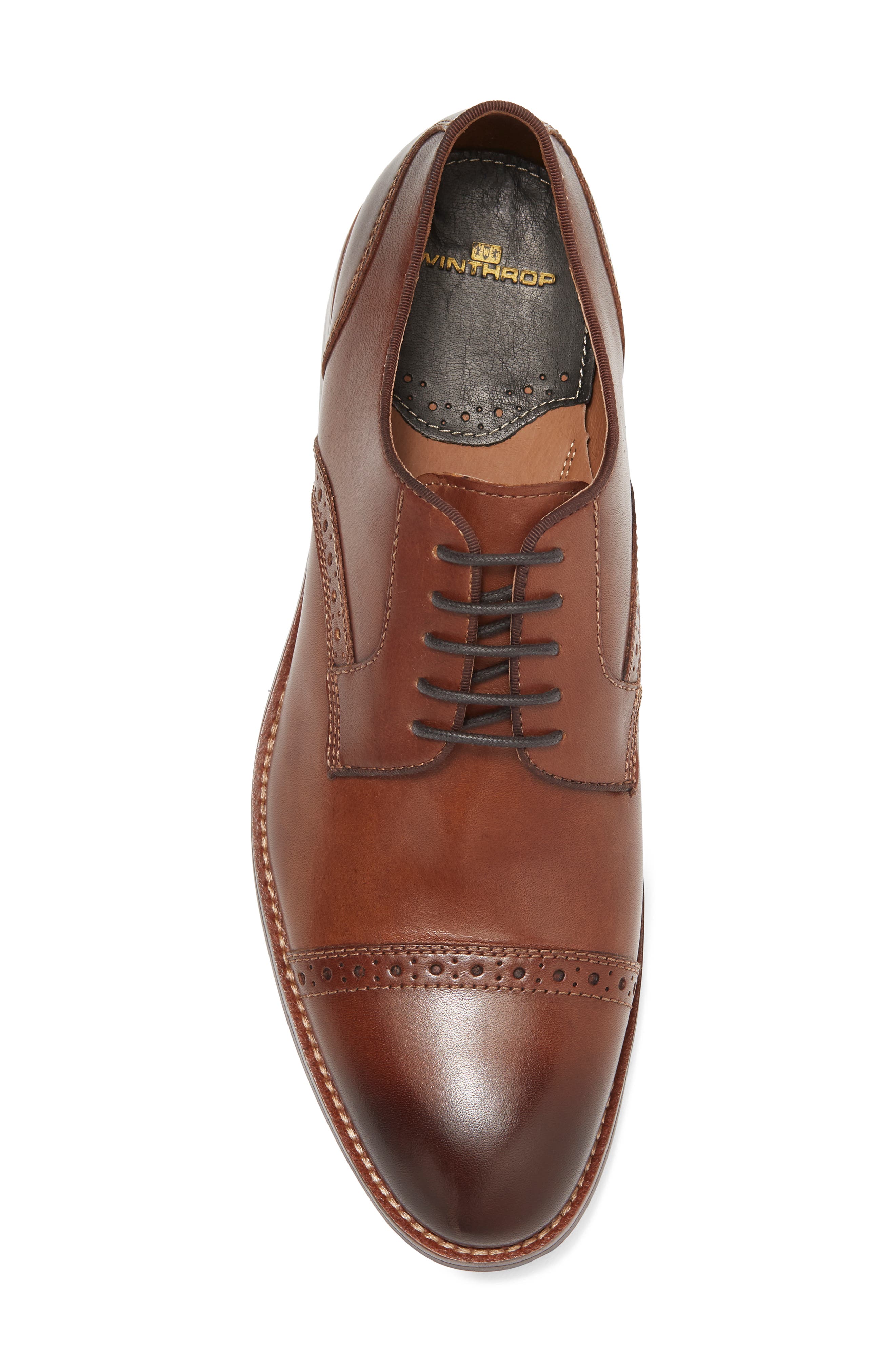 Oakwood Cap Toe Derby, Alternate, color, COGNAC