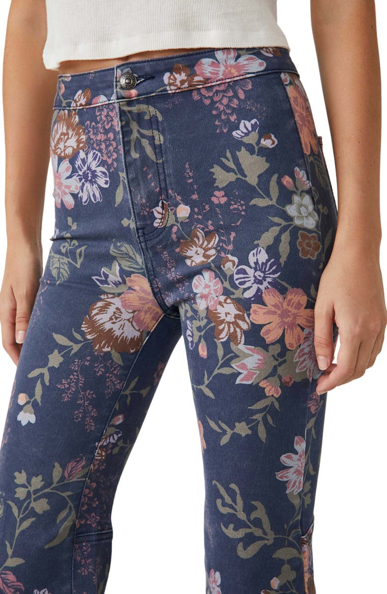 Free People Youthquake Printed Crop Flare Jeans, Alternate, color, 