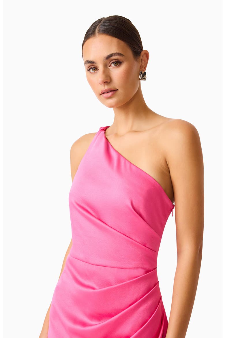 Biarritz One-Shoulder Satin Gown, Alternate, color, MAGENTA PINK