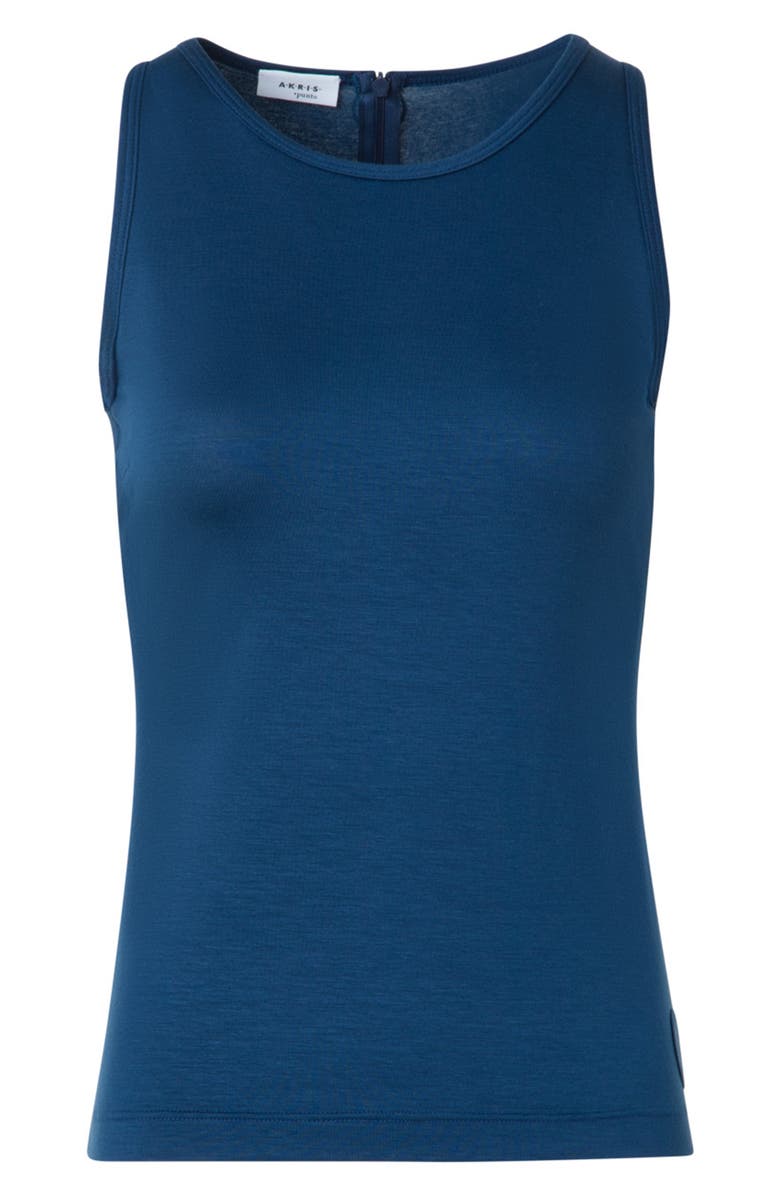 Akris punto Dot Detail Sleeveless Stretch Modal Top, Alternate, color, Ink
