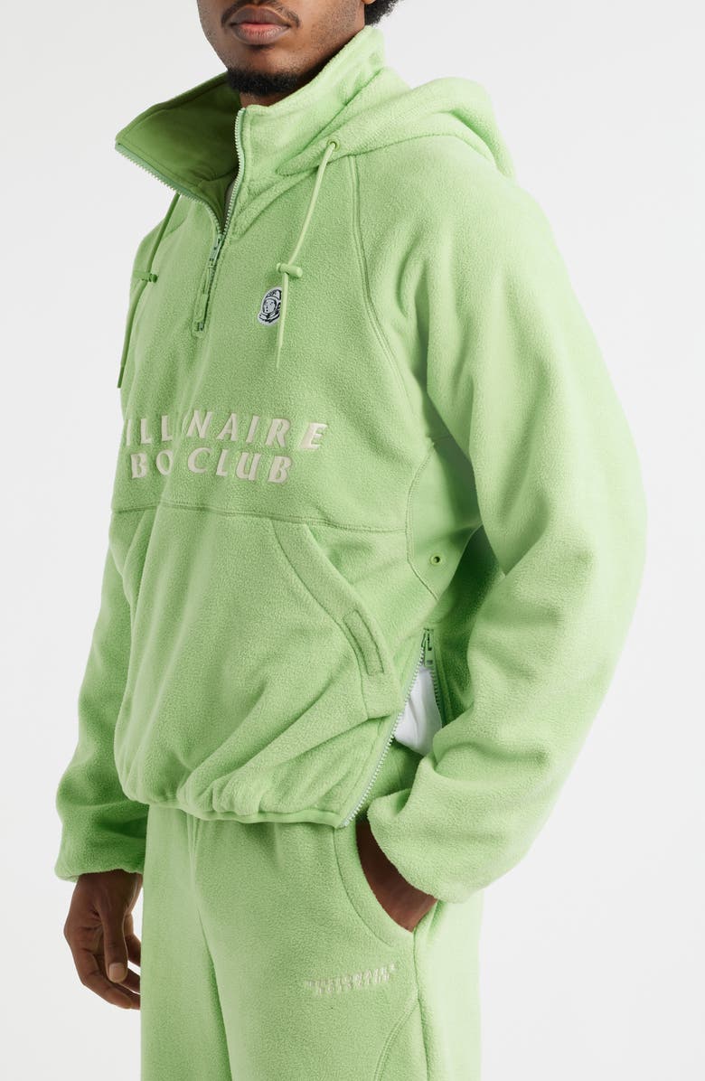 Billionaire Boys Club BB Windrunner Hooded Fleece Quarter Zip Pullover, Alternate, color, Forest Shade