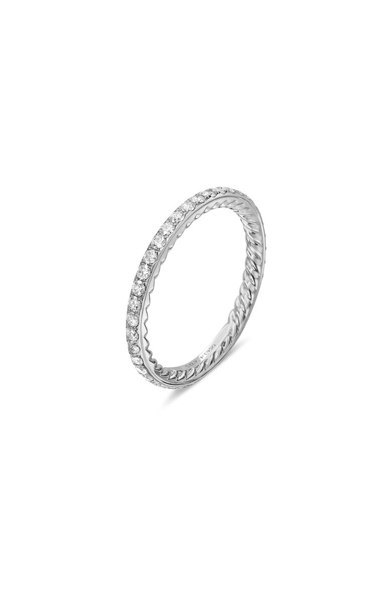 Eden Band Ring in Platinum with Pavé Diamonds, Alternate, color, PLATINUM