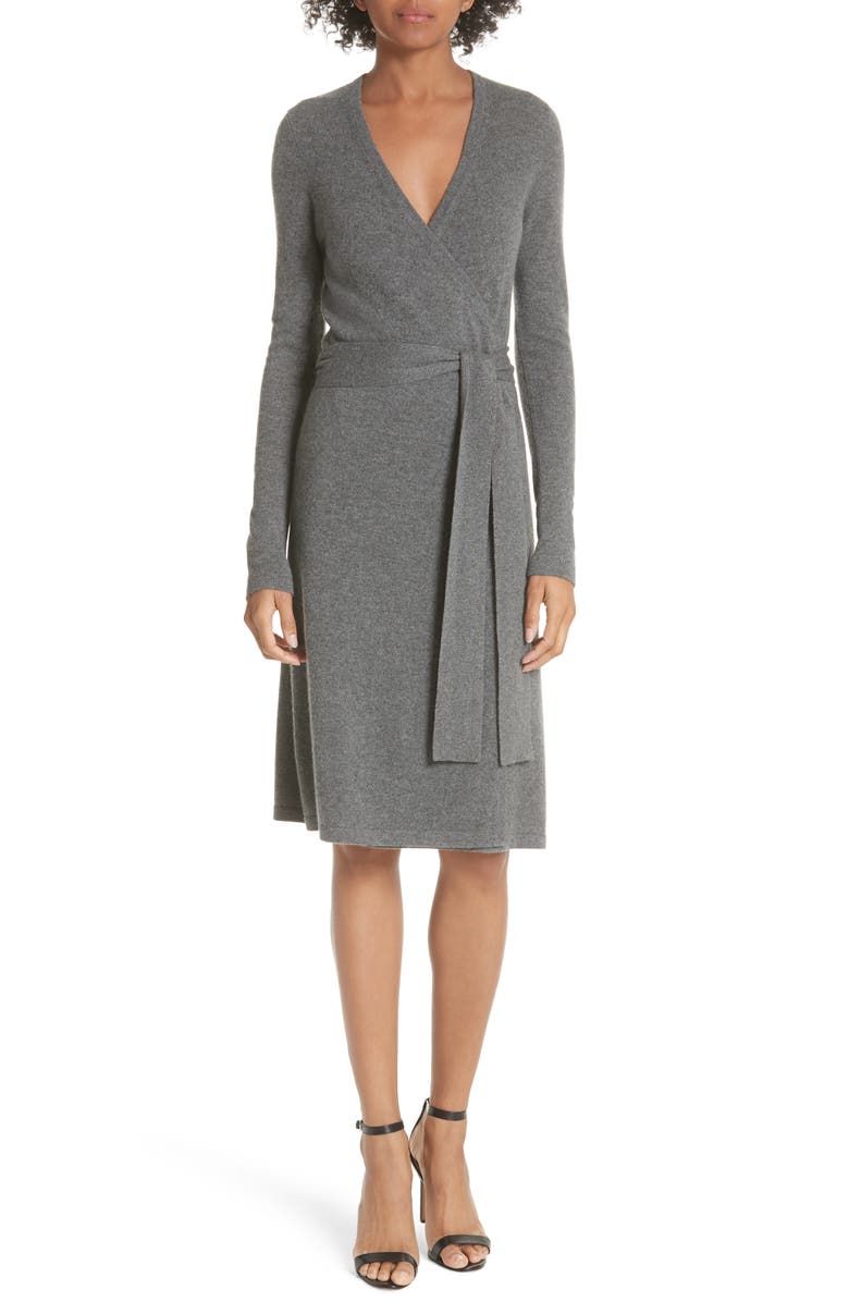 DVF Diane Von Furstenberg Linda Cashmere Wrap Dress, Main, color,