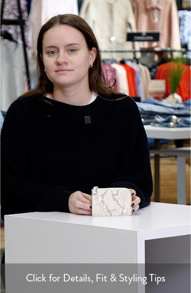 mini snake embossed leather zip card case, sales video thumbnail