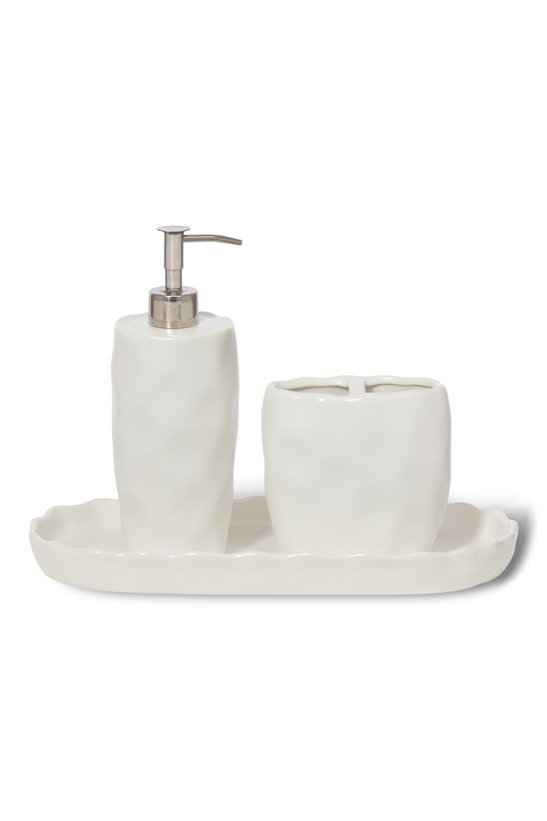 French Impressions 3-Piece Bath Accessory Set, Main, color, WHITE
