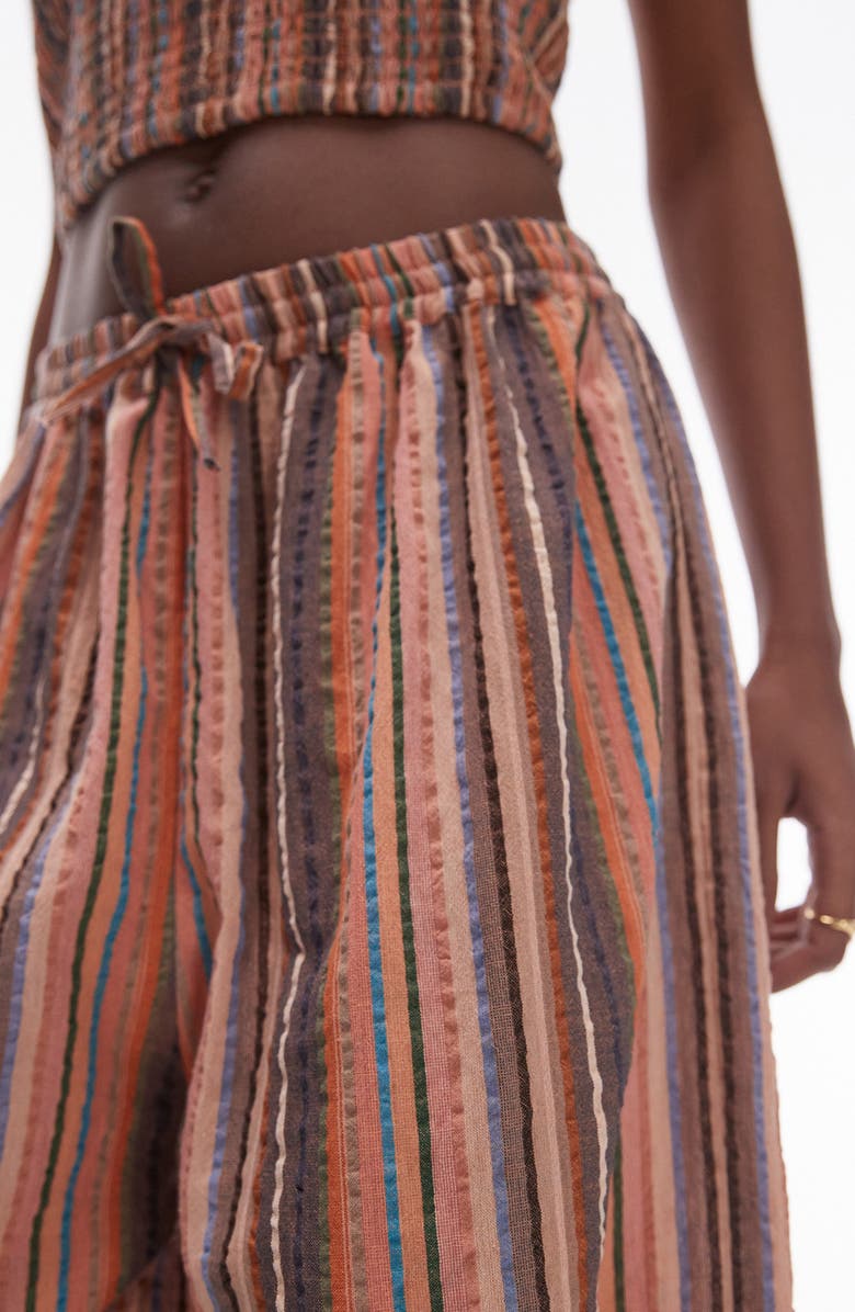 Topshop Stripe Wide Leg Cover-Up Pants, Alternate, color, 