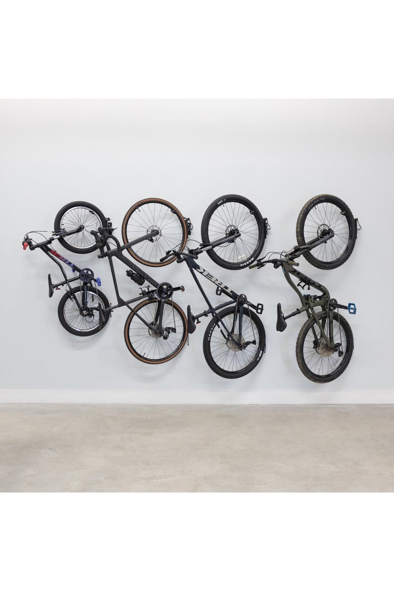 Swivel Mount Bike Storage Rack - 4 Bicycle  - Garage Wall Hook, Alternate, color, Black