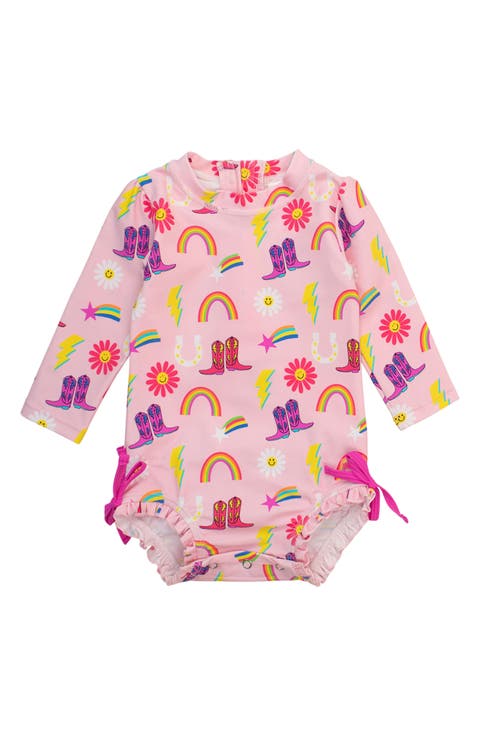 Cowgirl Cutie One-Piece Rashguard Swimsuit (Baby)