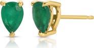 EF Collection Emerald Pear Stud Earrings