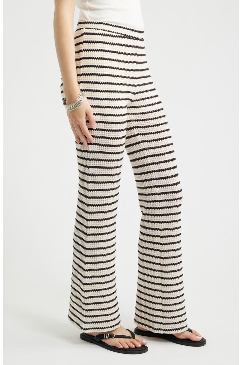 Striped Knit Straight Leg Pants, Alternate, color, IVORY- BROWN STRIPE