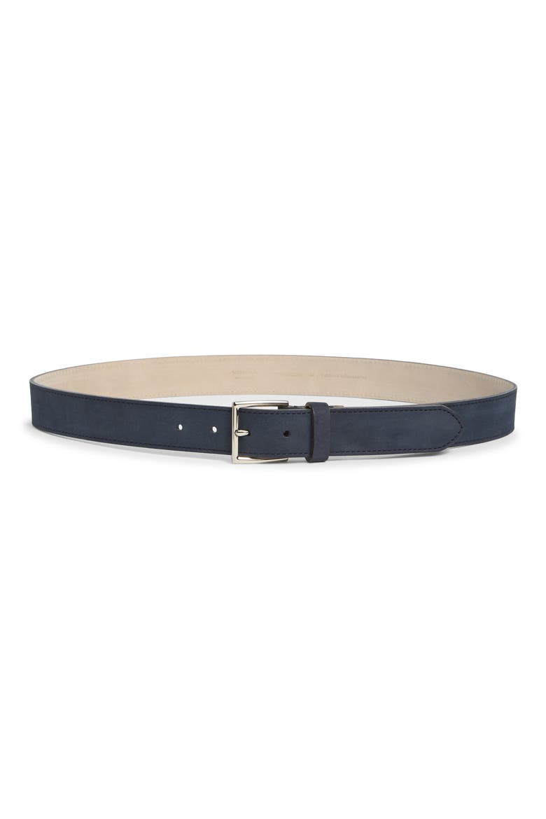 Nubuck Leather Belt, Main, color, COASTAL/ PALLADIUM