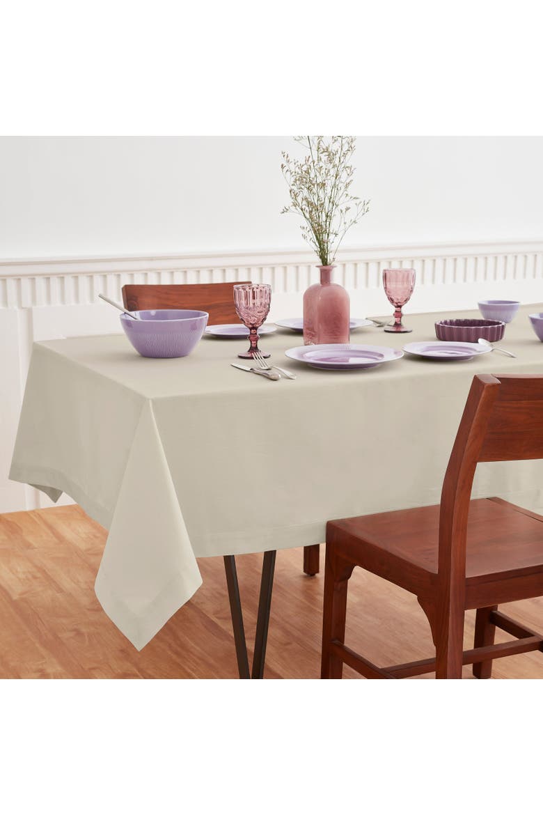 Cotton Linen Plain Tablecloth - Dru, Main, color, Linen